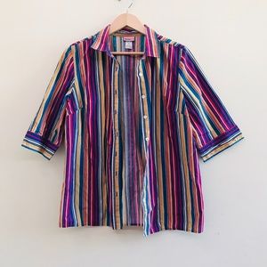 American Sweetheart women's button down shirt size M striped